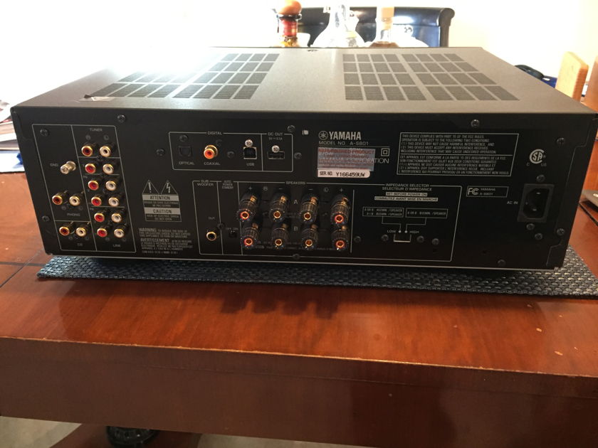 Yamaha S-A801 Integrated Amplifier Black w/DAC and Phono | Solid state ...