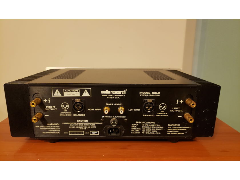 Audio Research Model 100.2 Stereo Power Amplifier. Price Drop!