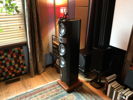 A glimpse of the left subwoofer, peeking  out from behind the Focal, with Jack Skellington presiding. 