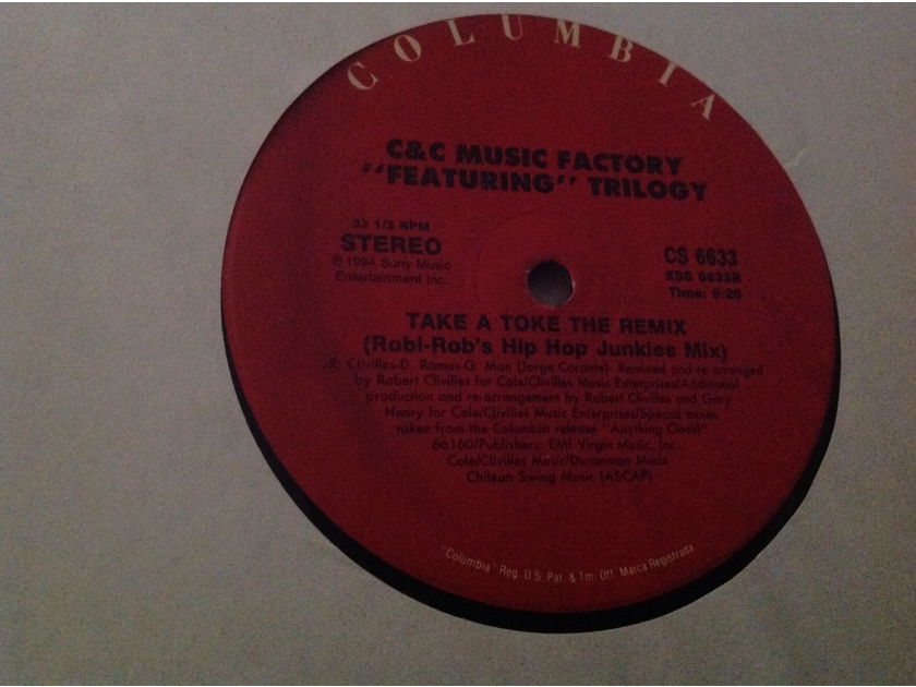 C & C Music Factory Featuring Trilogy - Take A Toke The Remix Columbia Records Double Vinyl 12 Inch EP NM