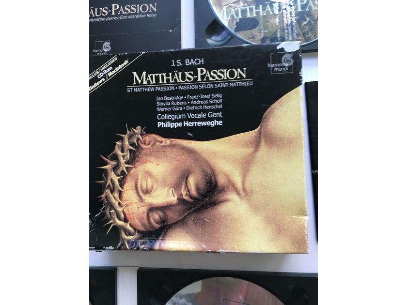 JS Bach Phillippe Herreweghe  Matthaus Passion Cd box set Cd rom 1999 box as is