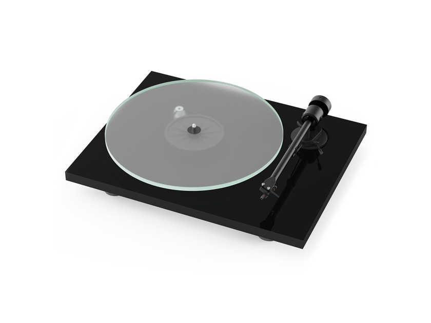 NEW Pro-Ject Audio T1 Turntable in Gloss Black w/ Ortofon OM 5E Cartridge