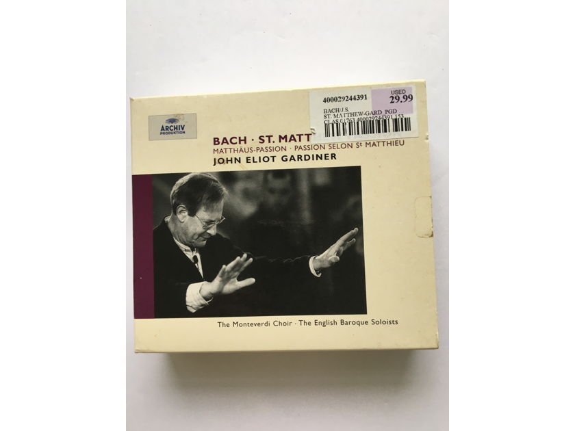 Bach John Eliot Gardiner  Matthaus Passion 3 Cd set Archiv 1989 digital stereo