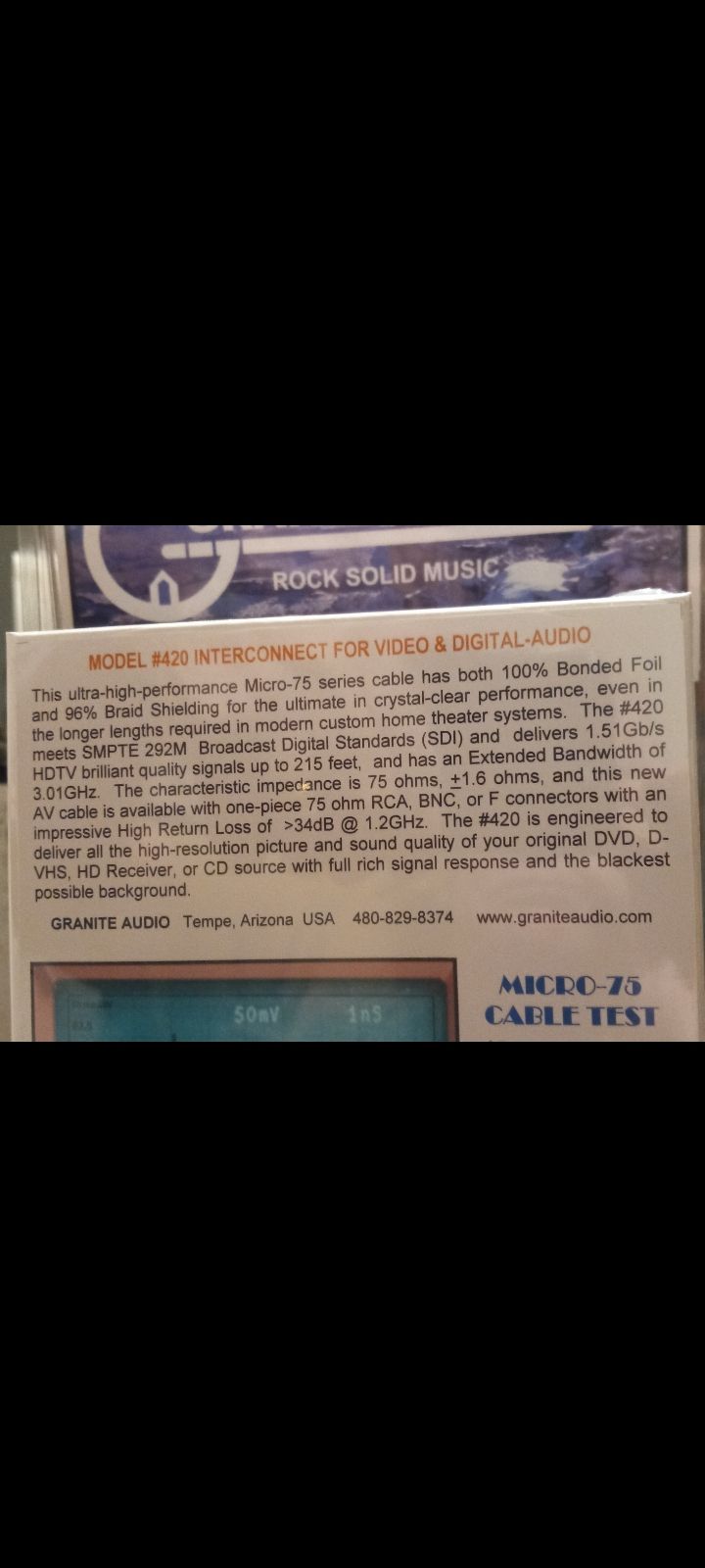 GRANITE AUDIO Micro-75 model # 420 Video and Digital-Au... 2