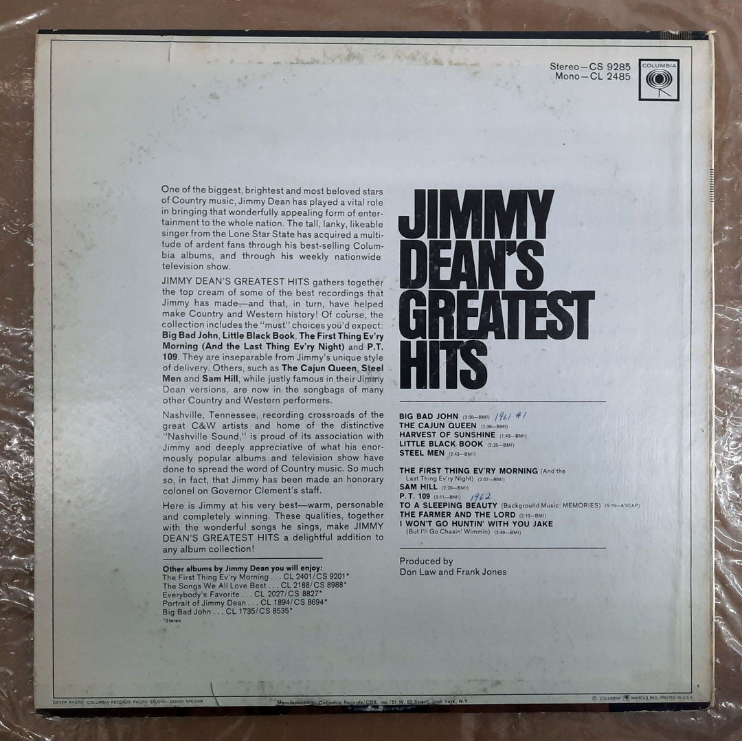 Jimmy Dean – Greatest Hits 1966 NM- ORIGINAL COMPILATIO... 2