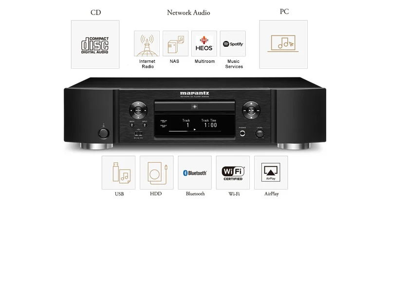 Marantz  ND8006-CD player/music streamer/DAC with Wi-Fi®, Bluetooth®, Apple® AirPlay®, and HEOS