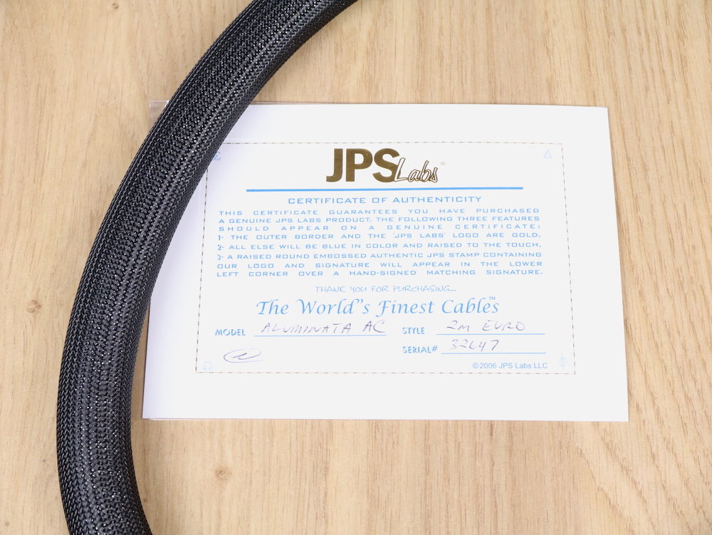 JPS Labs Aluminata highend audio power cable 2,0 metre NEW 4