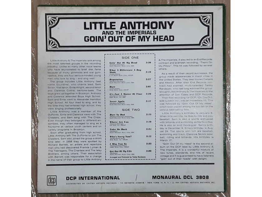 Little Anthony And The Imperials - Goin' Out Of My Head VG ORIGINAL 1965 VINYL LP DCP International DCL 3808