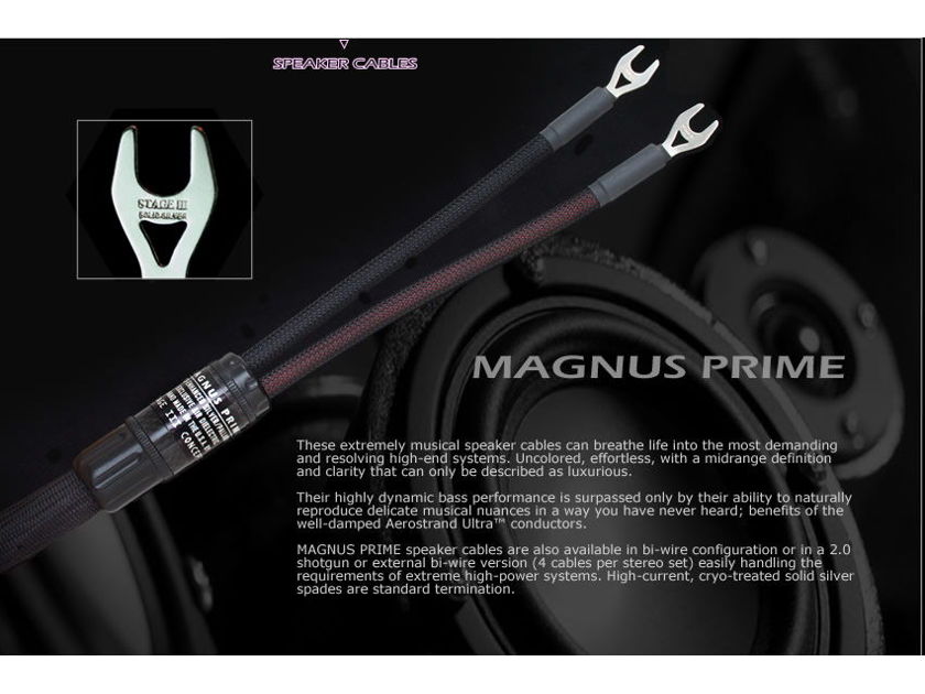 Stage III Concepts Magnus Prime Speaker Cable 3m Pair Spade-Spade THE BEST