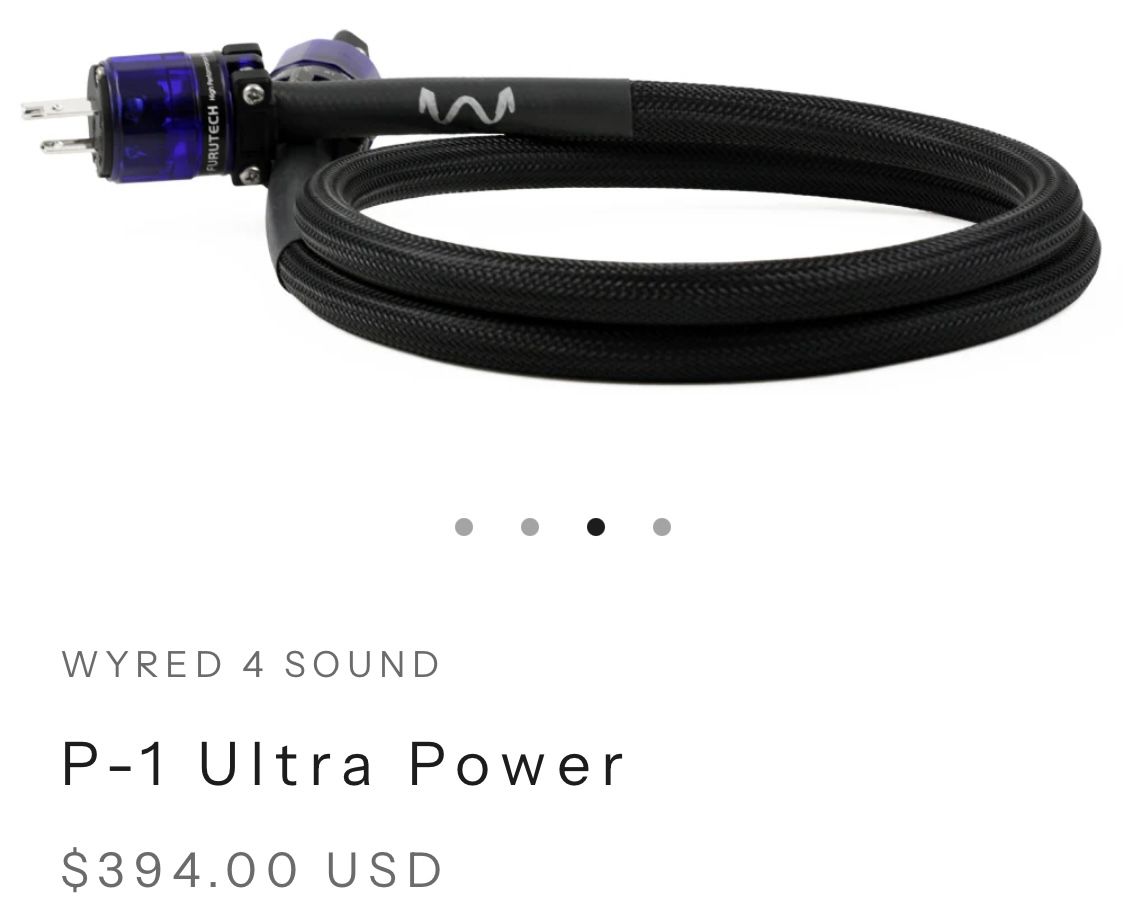 Wyred 4 Sound P1 Ultra Power Cable w Furutech Rhodium C...