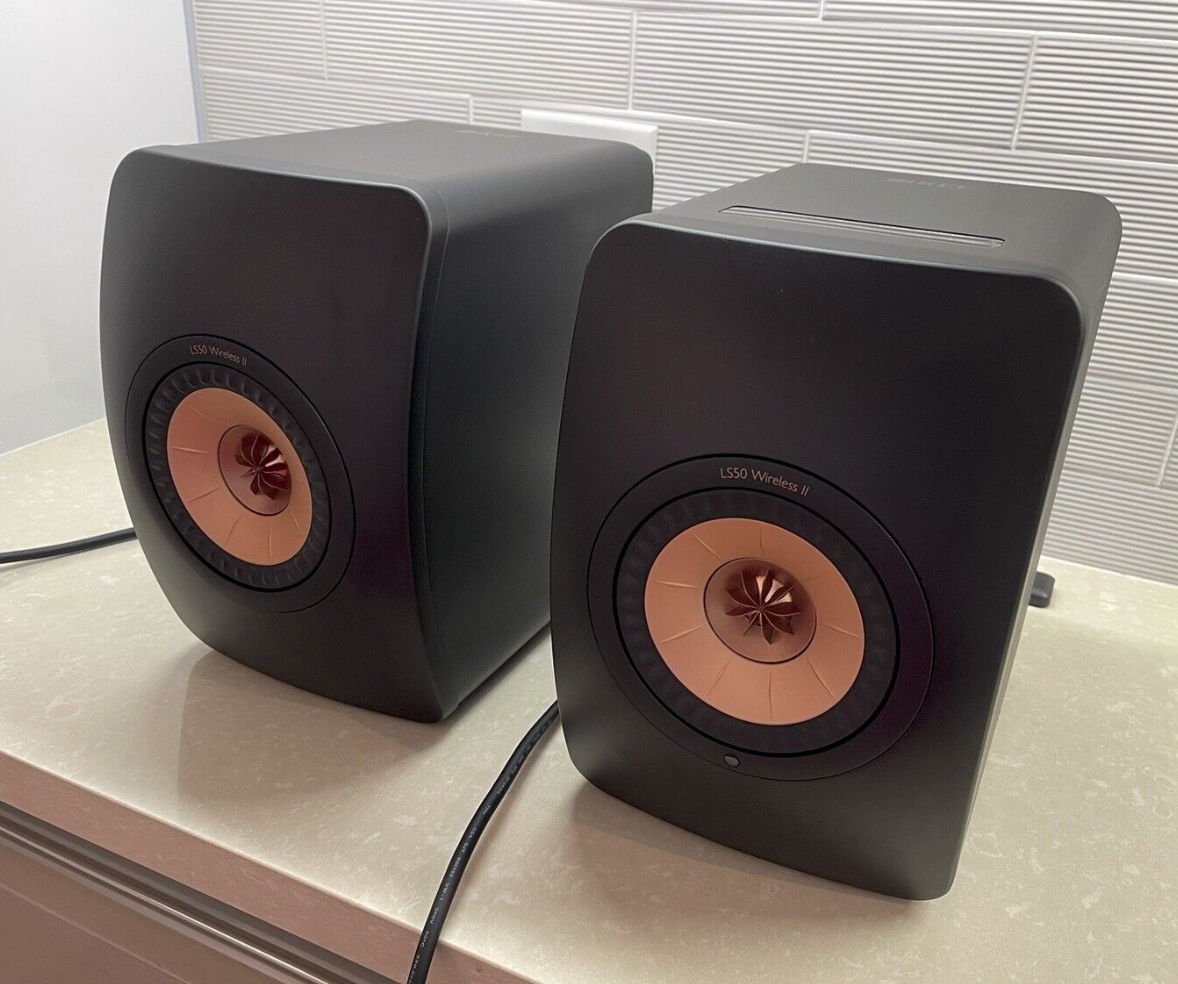 KEF LS50 Wireless 2 Matte Black Speakers Pair w Power C... 2