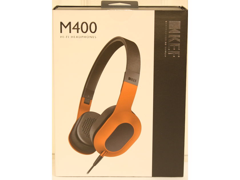 KEF M400 On Ear Headphones. Sunset Orange. NEW!