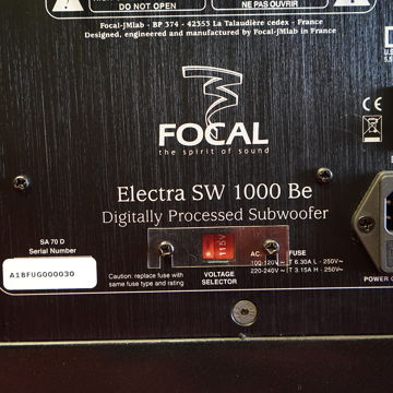Focal SW 1000 BE Subwoofer, Demo Unit.