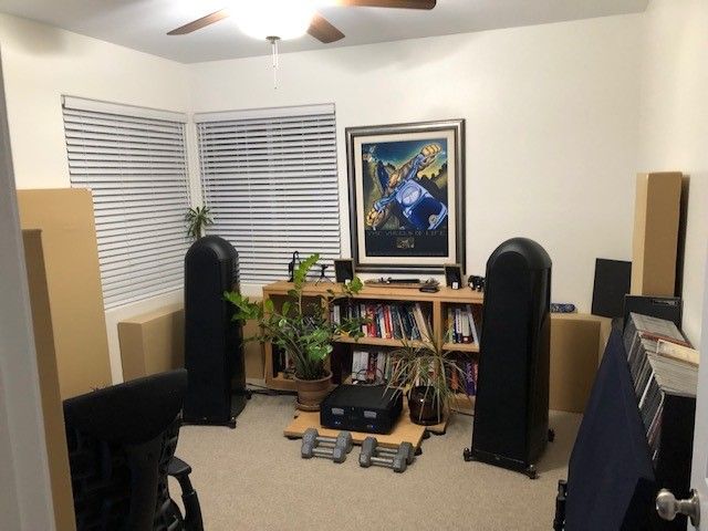 From entrance (old speakers)