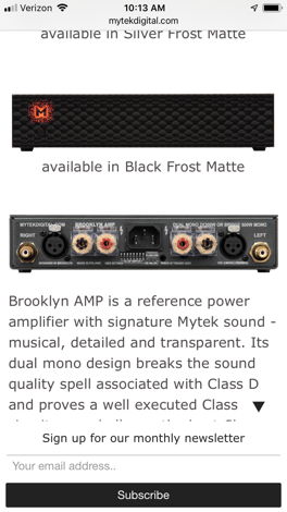 Mytek Brooklyn Amplifier Black
