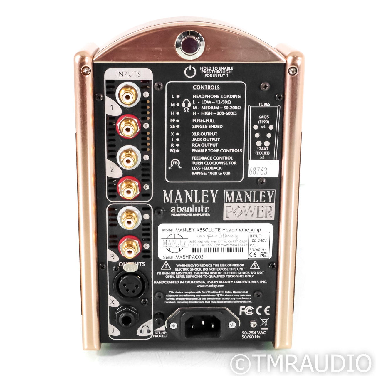 Manley Laboratories Absolute Tube Headphone Amplifier (... 5