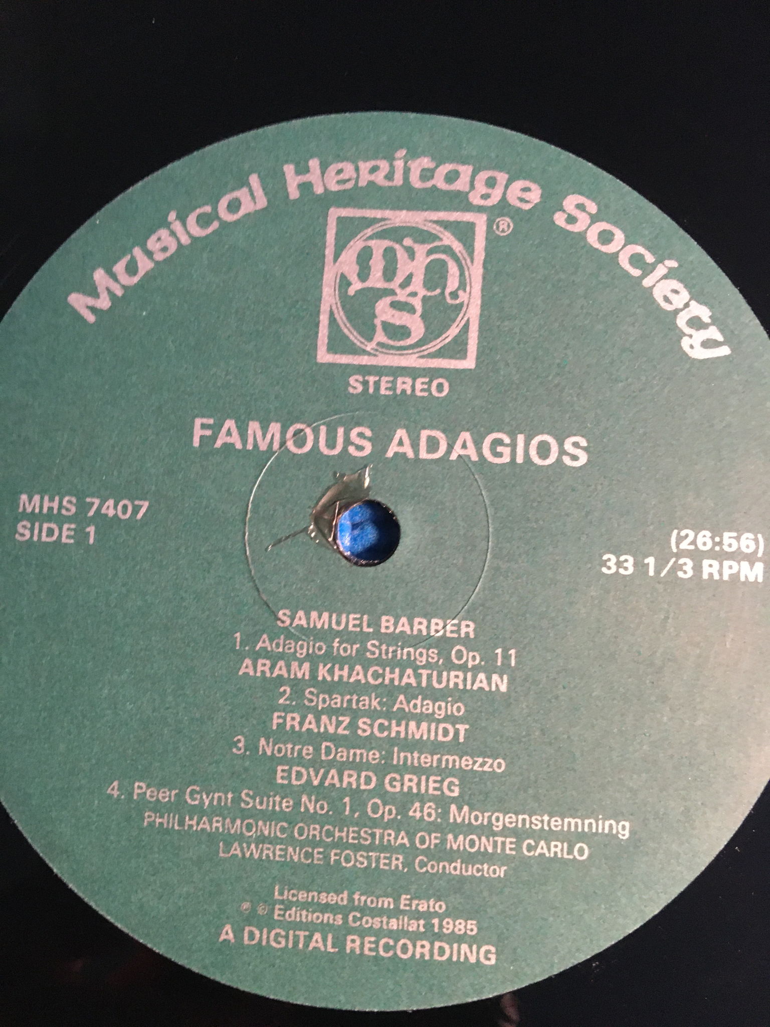 MHS 7407f DMM digital famous Adagios Lp record  By barb... 4