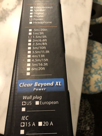 Cardas Clear Beyond XL power cable 1.5m