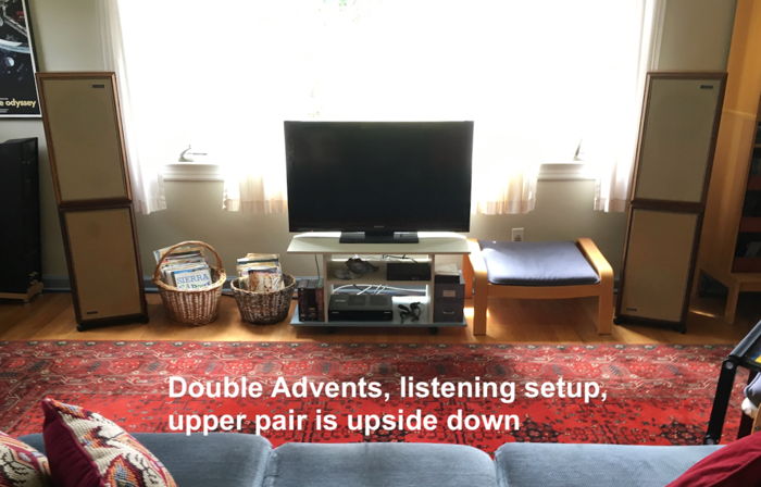 Double Advent Loudspeaker Setup, Vintage