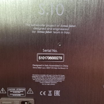 Sumiko - S.10 - Subwoofer - By Sonus Faber - Customer T...