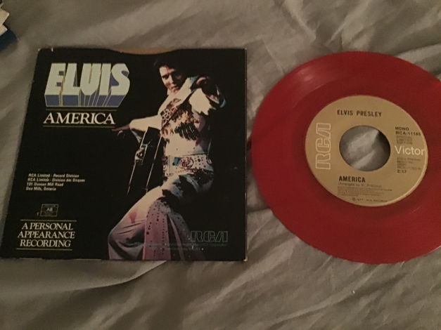 Elvis Presley  My Way/America Red Vinyl 45 With Picture...