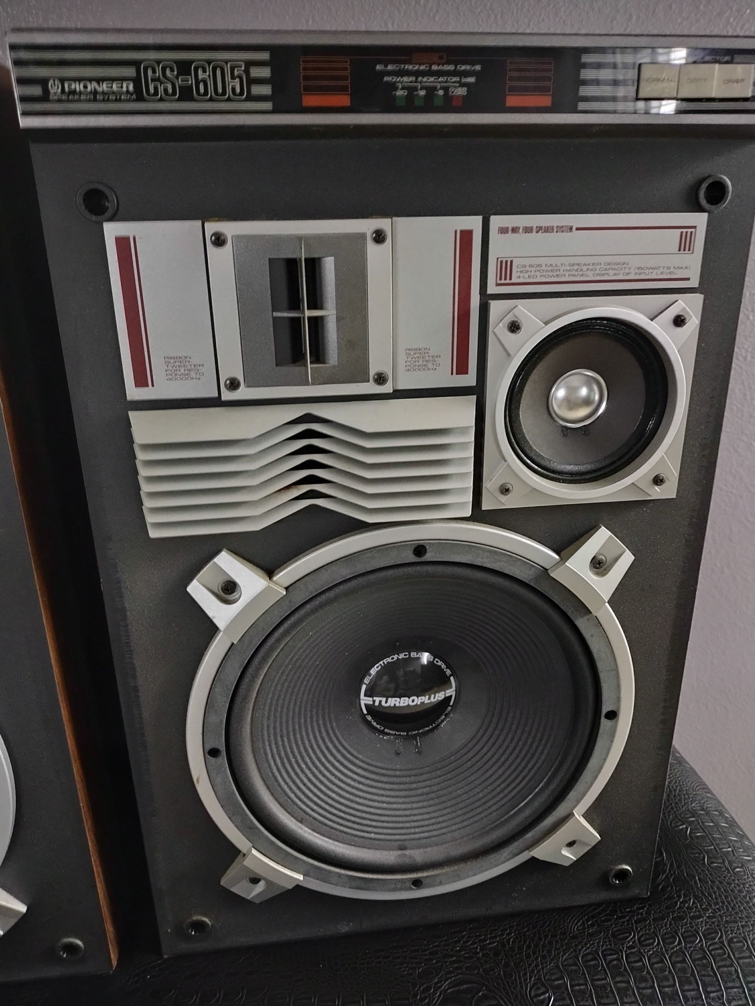 Vintage Pioneer CS-605, 4 way, Turbo Plus Speakers 3