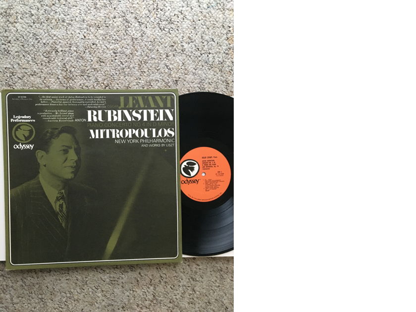 Oscar Levant Rubinstein lp record Odyssey  Mitropoulos New York philharmonic and Liszt