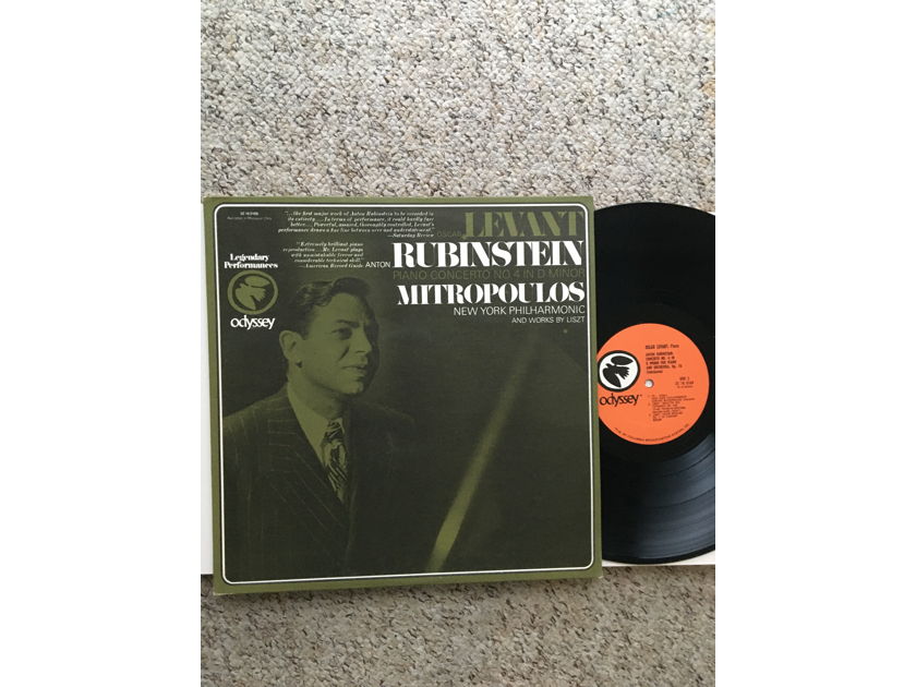 Oscar Levant Rubinstein lp record Odyssey  Mitropoulos New York philharmonic and Liszt