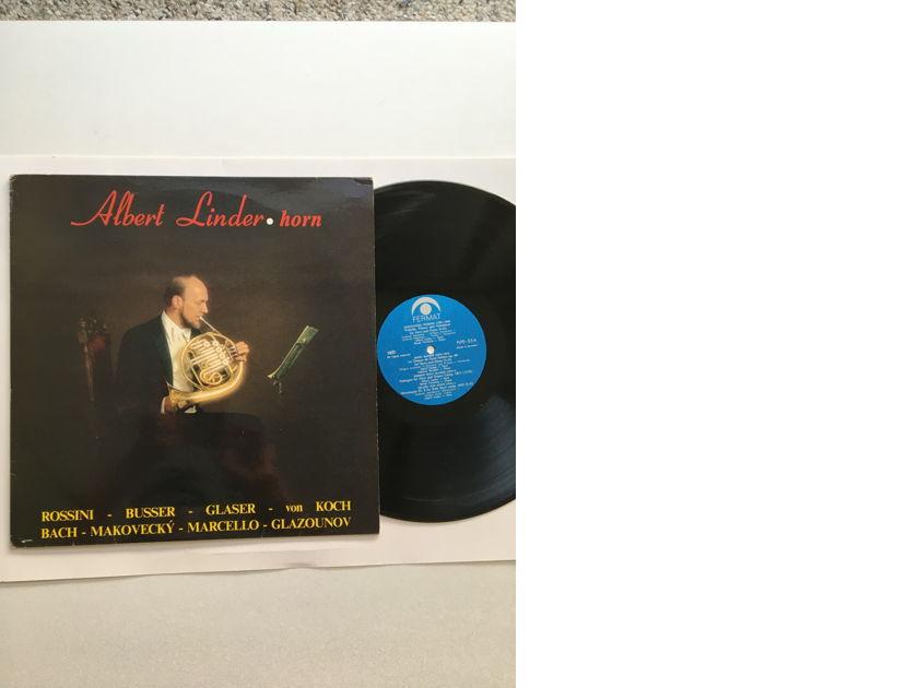 Albert Linder Horn Lp record Sweden 1983 Rossini Busser Glaser Von Koch Bach Makovecky