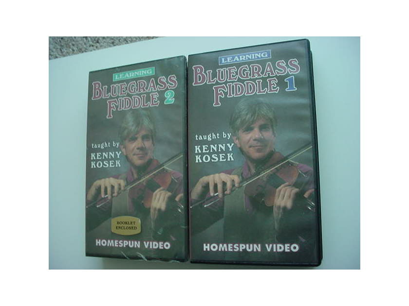 Learning Blue Grass Fiddle 1 & 2 vhs tapes - Kenny Kosek 1 is unused 1993 has paperwork