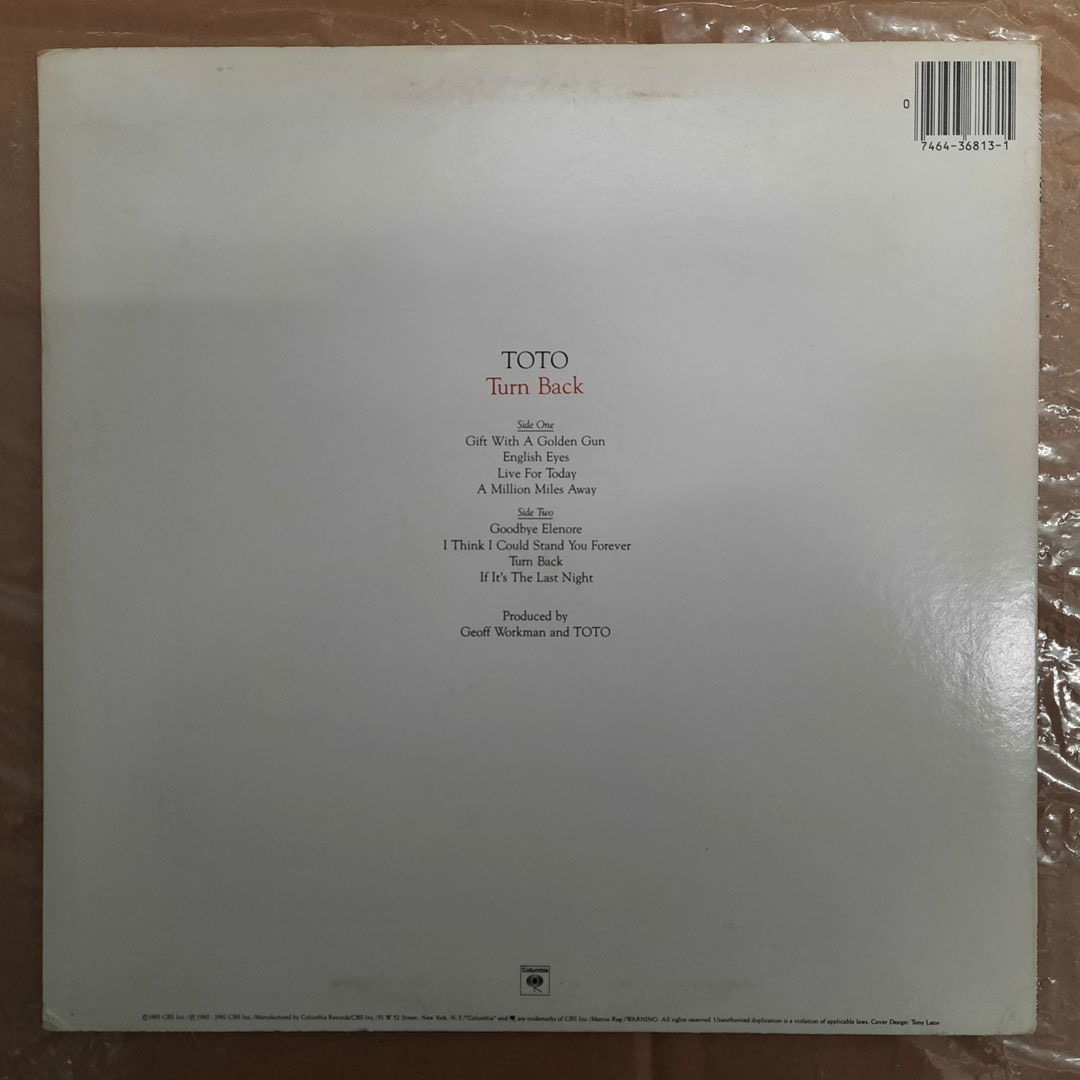 Toto – Turn Back 1981 NM ORIGINAL VINYL LP Columbia FC ... 2