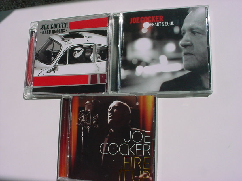 cd lot of 3 cd's Joe Cocker hard knocks & heart & soul & fire it up