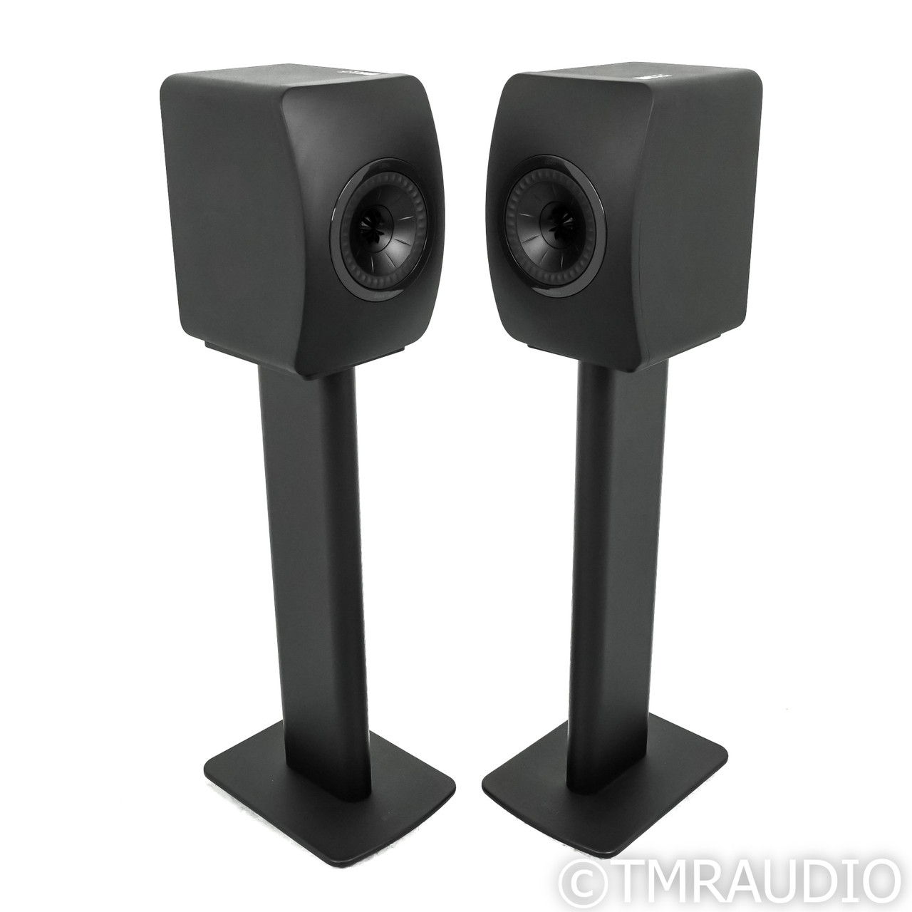 KEF LS50 Black Edition Bookshelf Speakers with Stands; ...