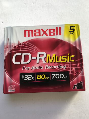 Maxell CD-R music 5 pk  For audio recording sealed new ...