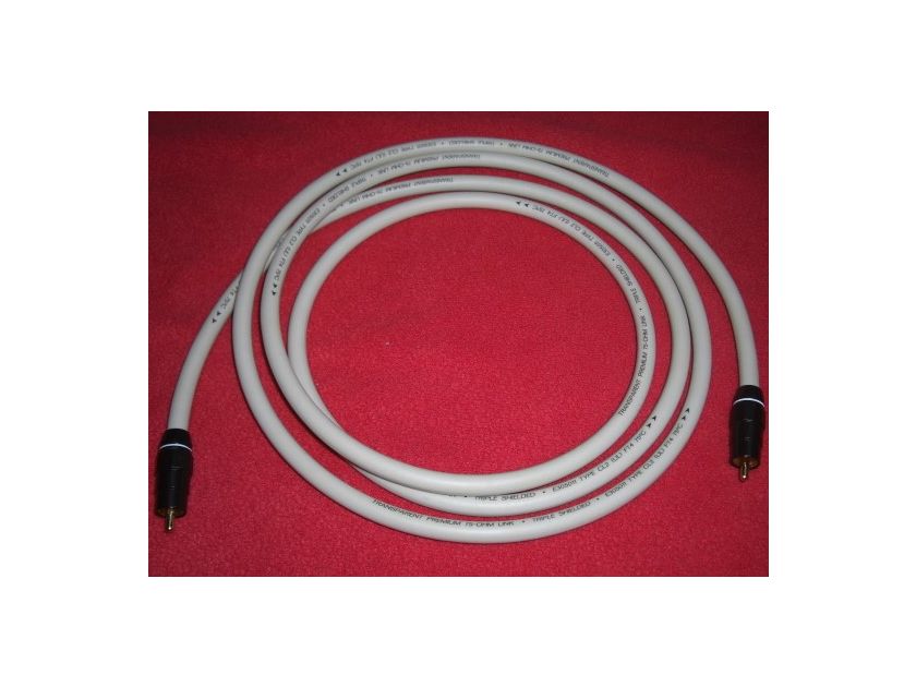 Transparent Audio Premium Digital Link 75 OHM Coaxial Digital Cable *2 Meters* W/RCAs