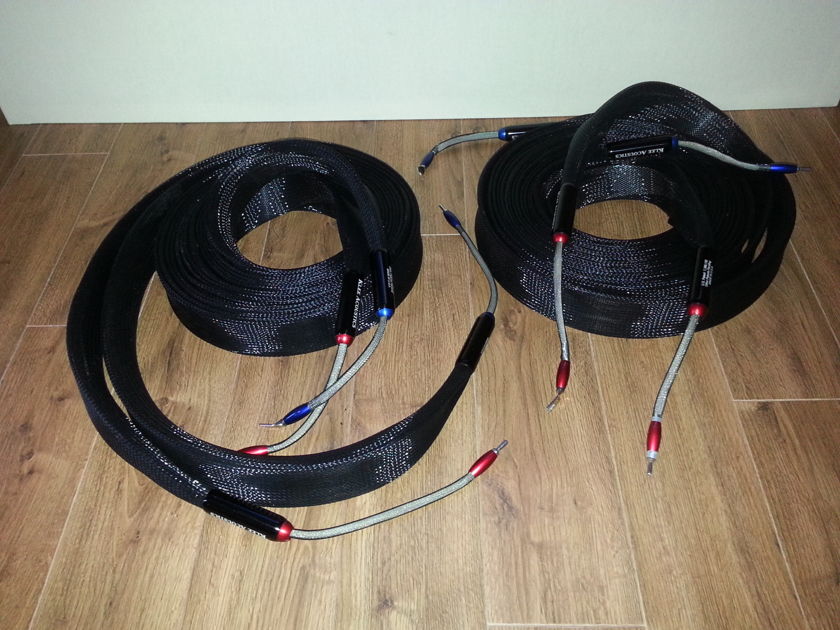 Klee Acoustics -- Dragon Reference (6.0M Demo Pair) -- Handmade 4" Silver Ribbon Speaker Cables