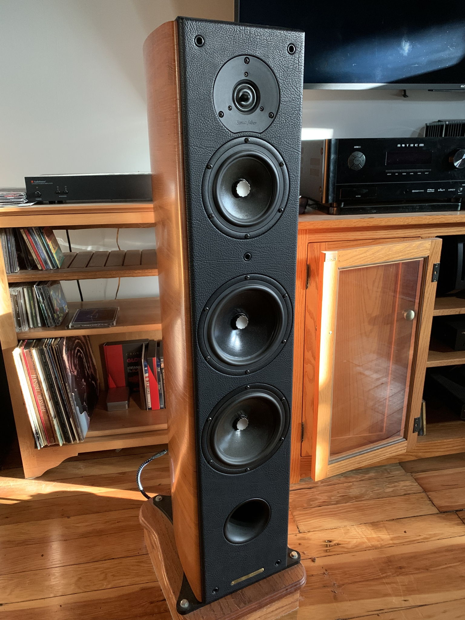 Sonus-Faber Grand Piano Domus w/ custom solid oak stands