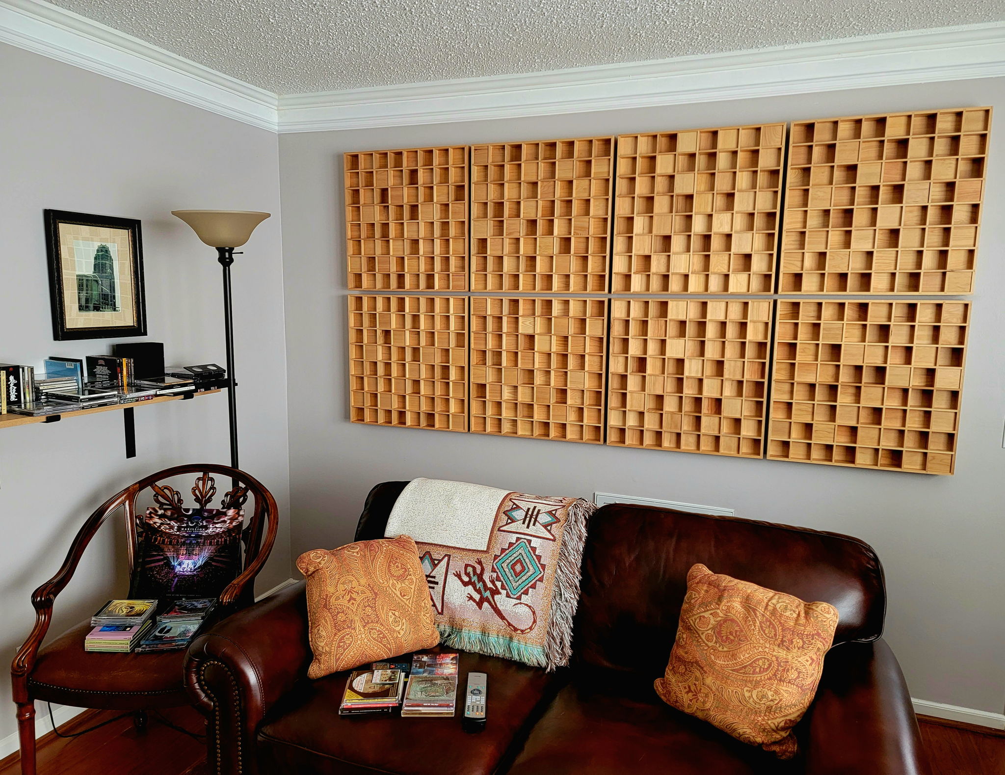 pArtScience QRD64 2D Wood Panel Diffusors on wall