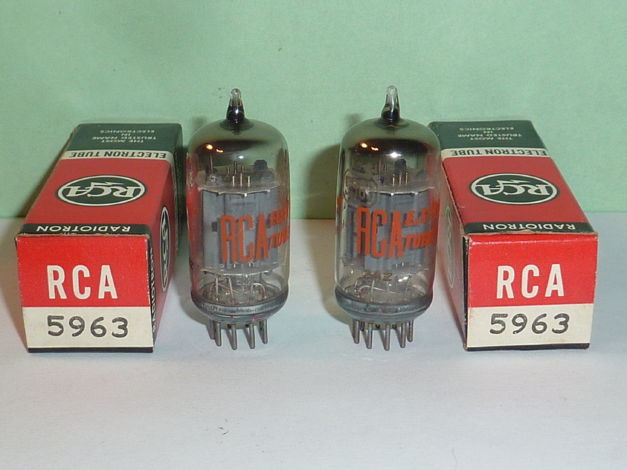 RCA 5963 12AU7 ECC82 Tubes, Platinum Matched Pair, Test...
