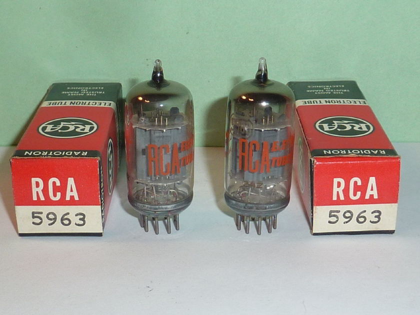 RCA 5963 12AU7 ECC82 Tubes, Platinum Matched Pair, Tested, NOS, NIB