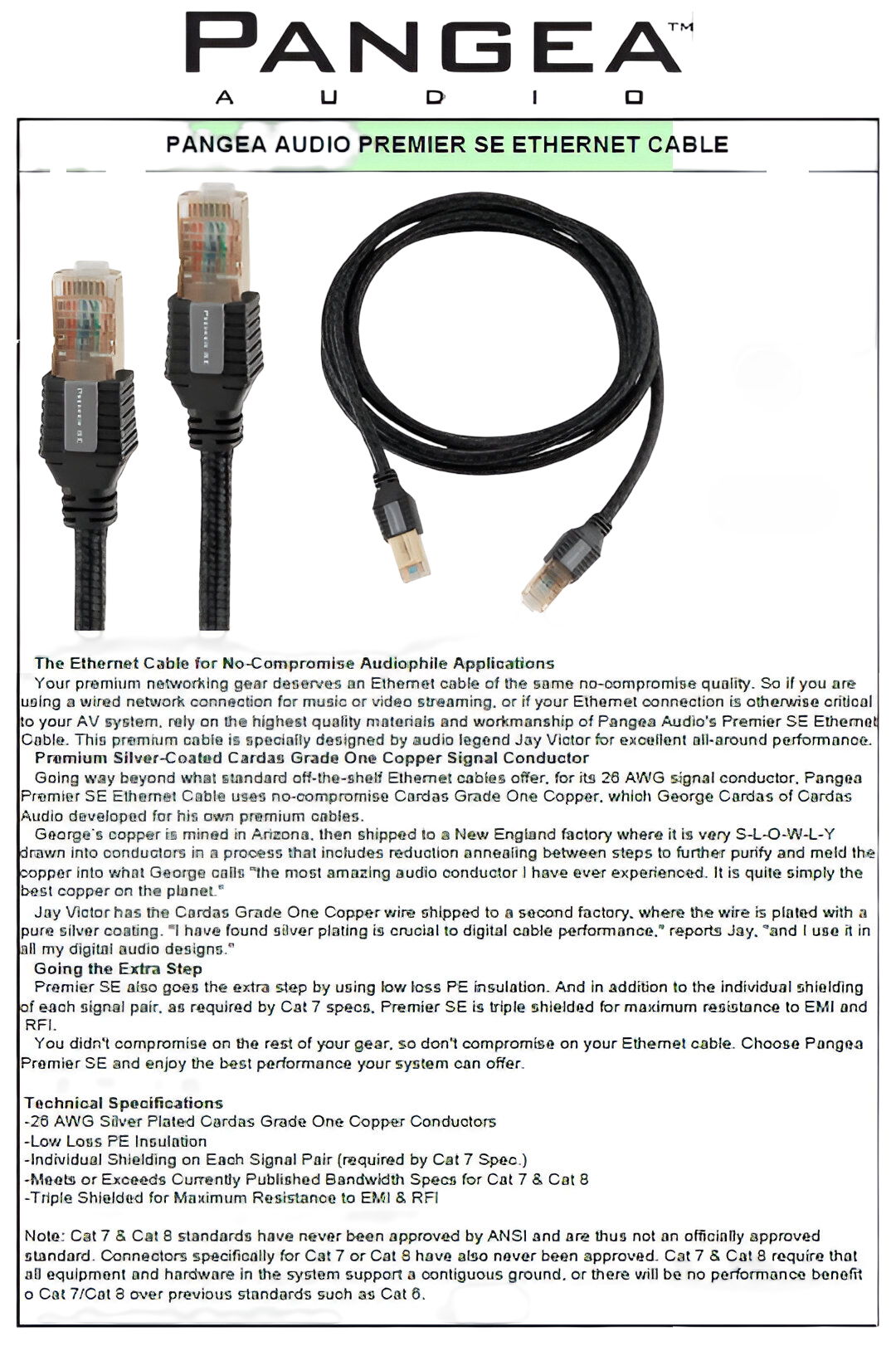 Pangea Audio Premier SE Ethernet - 2.0 Meter (6.6Ft) - ... 3