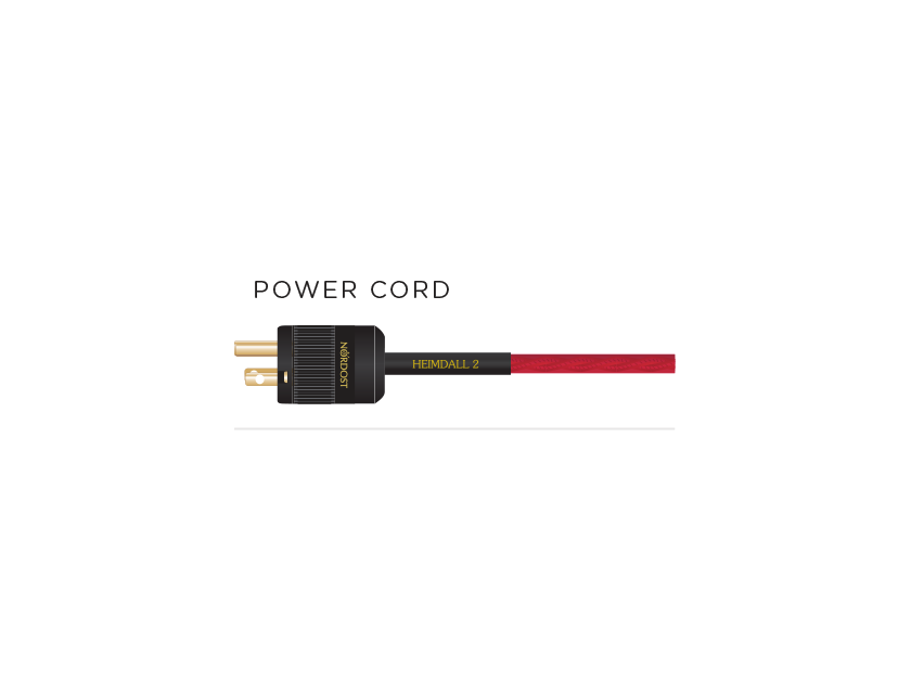 Nordost Heimdall 2 Power Cable 3M (9'10"); Norse Series, with NEMA 5-15P US & C15 15A Conn. (fits C14, C16 & F; emulates C13 & E; FREE SHIPPING, ON SALE)