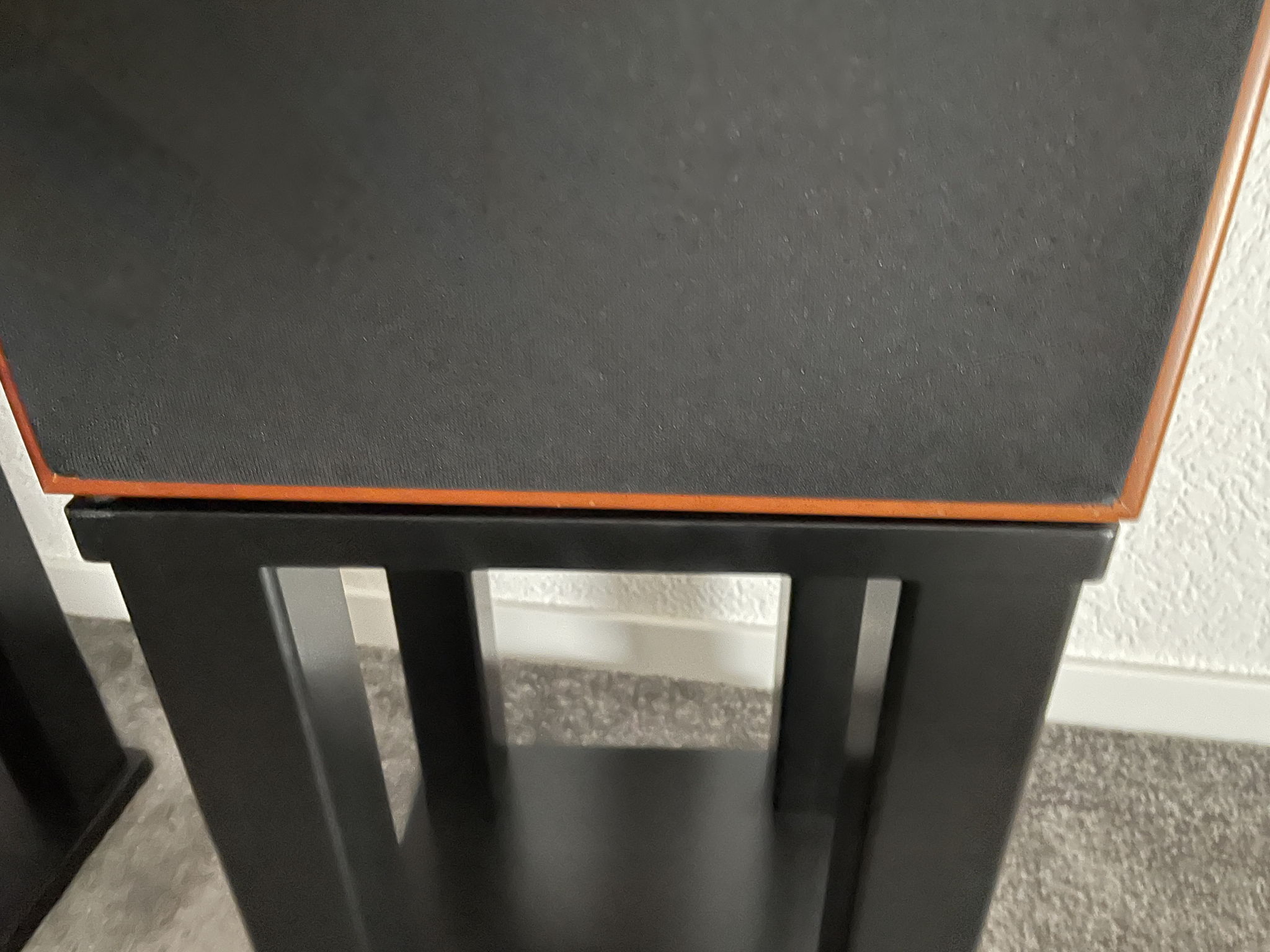 Harbeth Super HL5 speakers in cherry with stands 9