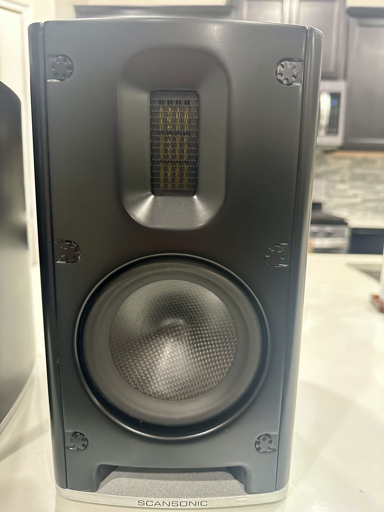 Scansonic  MB-1 bookshelf speakers with raidho stands 3