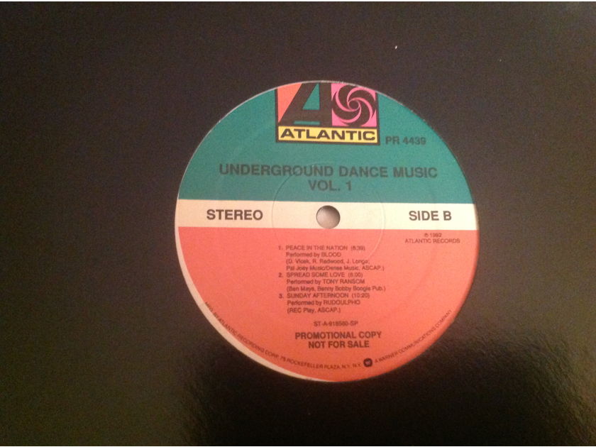 Various  Underground Dance Music Atlantic Records Promo LP