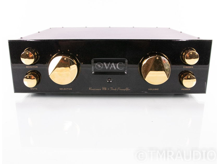 V.A.C. Renaissance Mk 3 Stereo Tube Preamplifier; MK III; MM/MC Phono; Remote (19758)