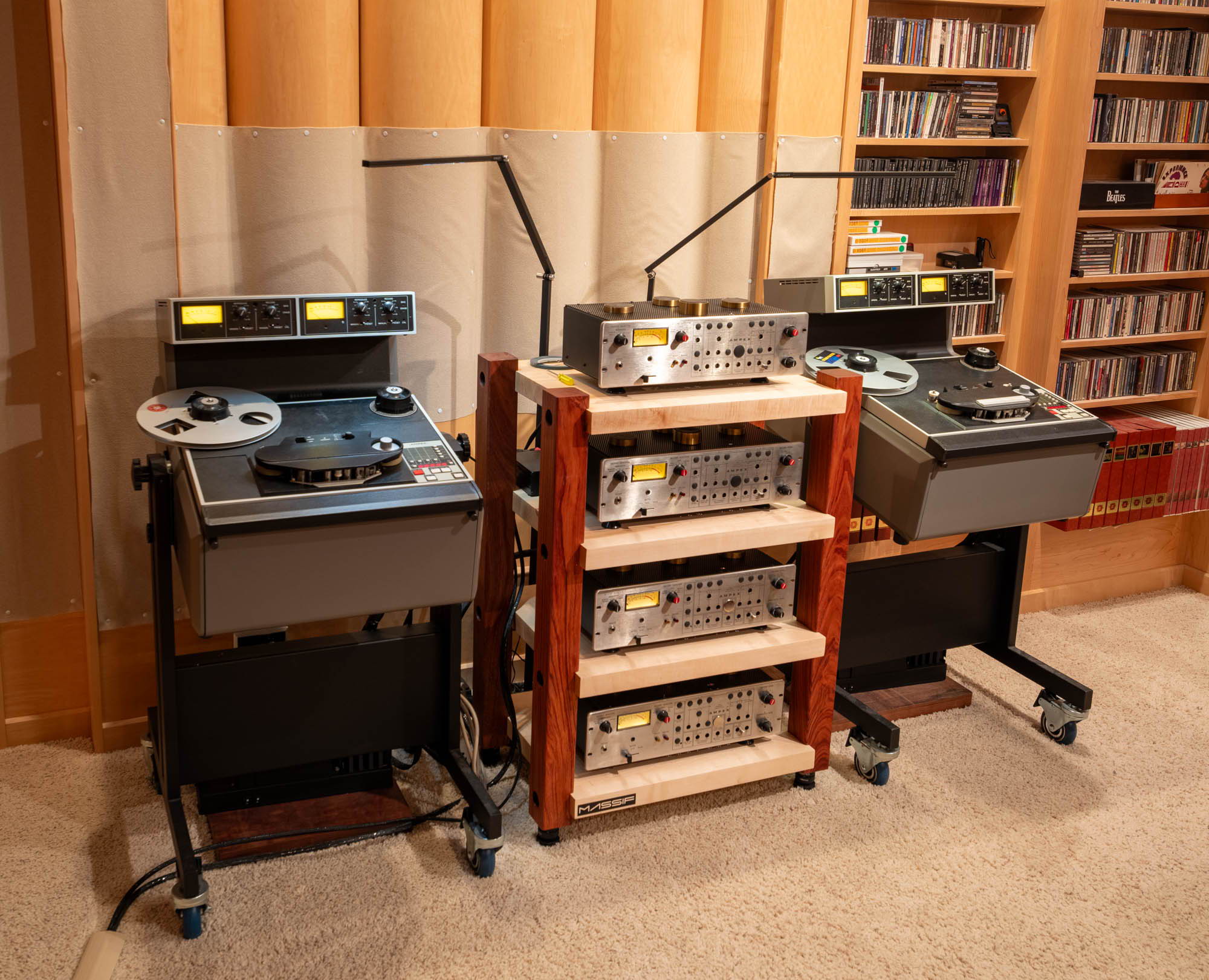 Ampex ATR-102's + Ampex MR-70 preamps, on new Massif Audio racks, boosted performance.