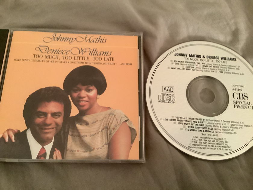 Johnny Mathis Denise Williams Sony Music Special Products Records CD  Too Much,Too Little,Too Late
