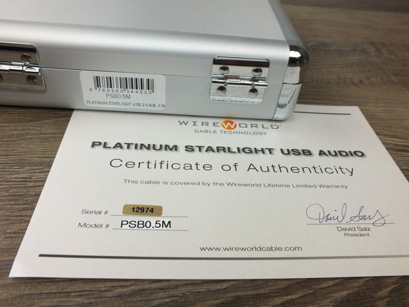 Wireworld Platinum Starlight 7 USB 2.0 A-B cable 0,5 metre BRAND NEW