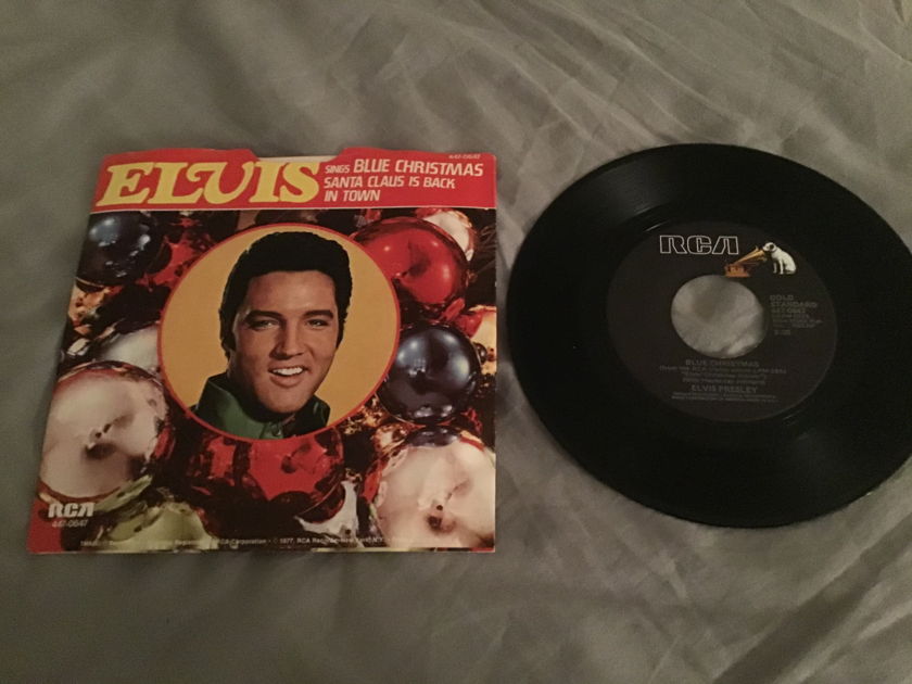 Elvis Presley 45 With Picture Sleeve Vinyl  Blue Christmas
